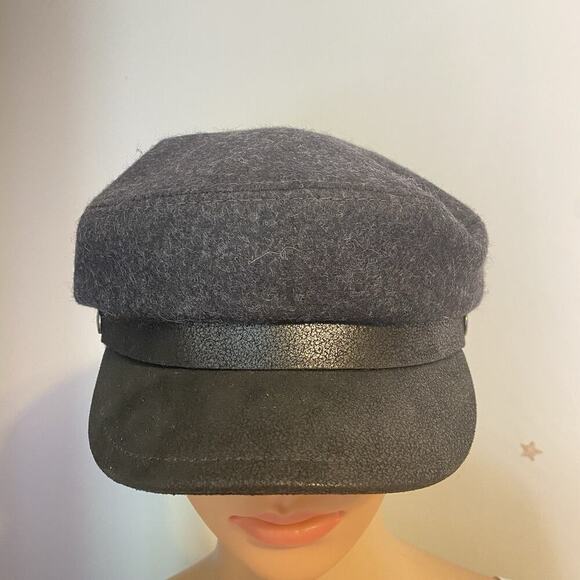 Surell Pure Wool Hat Baseball Cap Black Grey Unisex Adult Size S Made In Italy - Picture 1 of 8